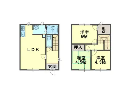 メゾネット土山(3LDK/1階)の間取り写真