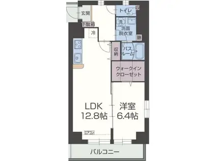 デル・スール(1LDK/3階)の間取り写真