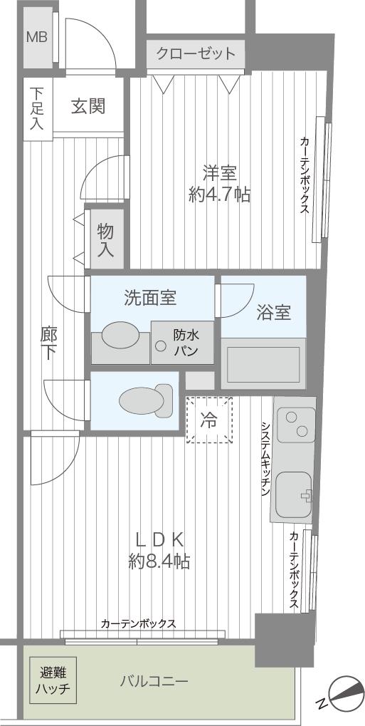 ベスト御茶ノ水(1LDK/2階)の間取り写真