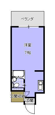 カーサYMM(ワンルーム/1階)の間取り写真