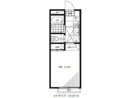 ハイツU(1K/2階)の間取り写真