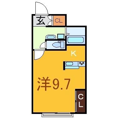 HARU(1K/1階)の間取り写真