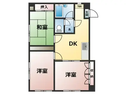 ラ・メール(3DK/3階)の間取り写真