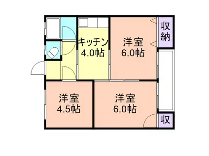 鈴木マンション(3K/2階)の間取り写真