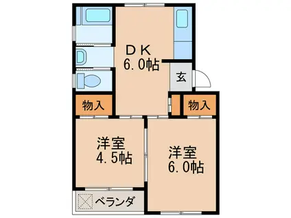 光洋ハイツ(2DK/3階)の間取り写真