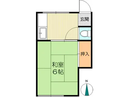 みやぎコーポ(1K/2階)の間取り写真