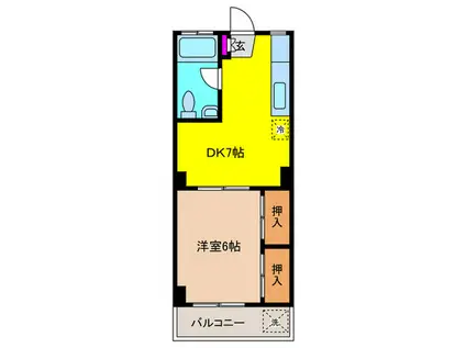 野島マンション(1DK/3階)の間取り写真
