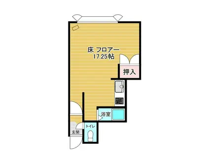 キャッスル(ワンルーム/2階)の間取り写真