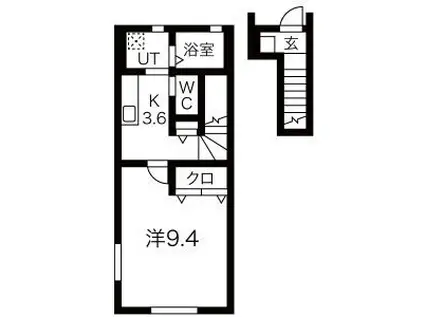 KSK北上II(1K/2階)の間取り写真