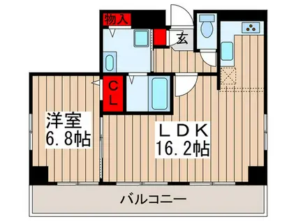 新鎌スカイタワー(1LDK/8階)の間取り写真