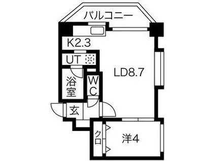 ノヴァ裏参道(1LDK/4階)の間取り写真