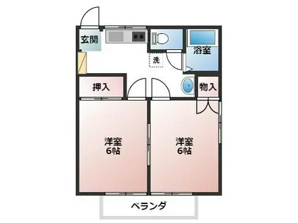 エクセル2000(2K/2階)の間取り写真