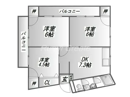 OKマンション(3DK/3階)の間取り写真