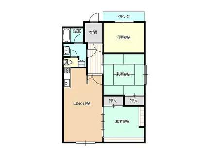 イエローハイツ(3LDK/3階)の間取り写真