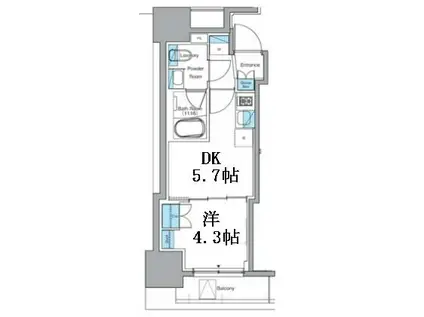LEFOND PROGRES秋葉原イースト(1DK/11階)の間取り写真