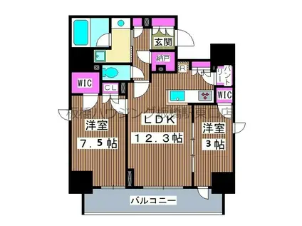 コンフォリア板橋区役所前(2LDK/11階)の間取り写真