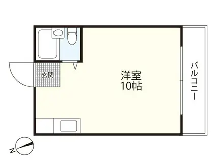 クルベットI(ワンルーム/2階)の間取り写真