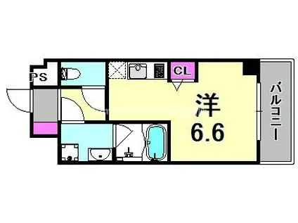 AILE武庫之荘(ワンルーム/3階)の間取り写真