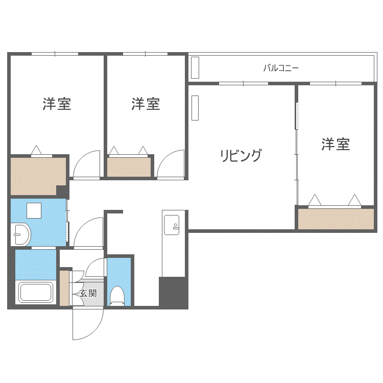 リーフウィング(3LDK/2階)の間取り写真