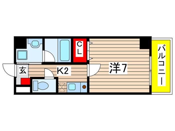 ガレリアM千代田(1K/2階)の間取り写真