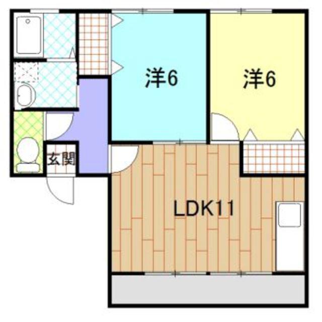 プレアデスI(2LDK/1階)の間取り写真