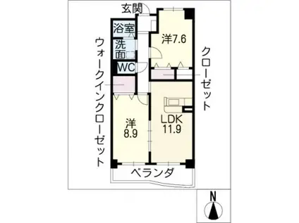 レトルダムール(2LDK/3階)の間取り写真