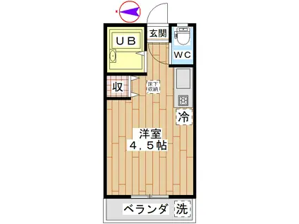 エミネンス浮谷(ワンルーム/1階)の間取り写真
