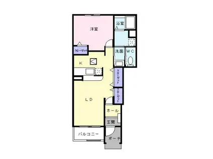 セレノII(1LDK/1階)の間取り写真