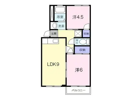 アーバンハイツ(2LDK/2階)の間取り写真