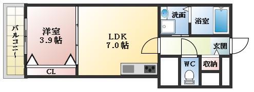 TKアンバーコート松原(1LDK/3階)の間取り写真
