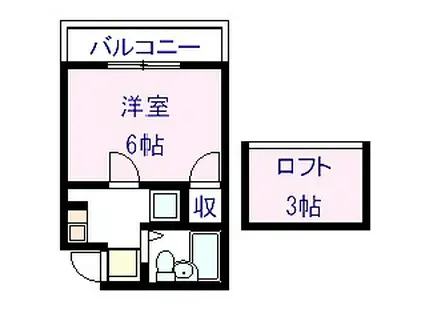 ポポロスタージュ宮前II(1K/1階)の間取り写真