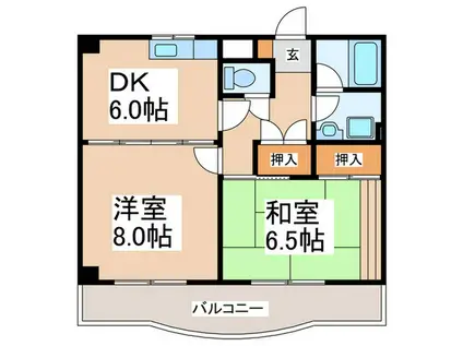 チェリーブロッサム(2DK/4階)の間取り写真