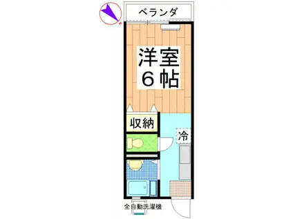 サンハイツのぶと(1K/2階)の間取り写真