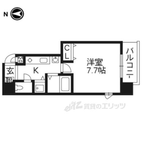 サムティ京都駅前(1K/10階)の間取り写真