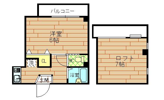 PAFFしまや(1K/3階)の間取り写真