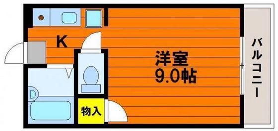 ウィステリア(1K/3階)の間取り写真
