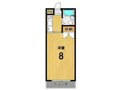 コーポ山名(1K/1階)の間取り写真