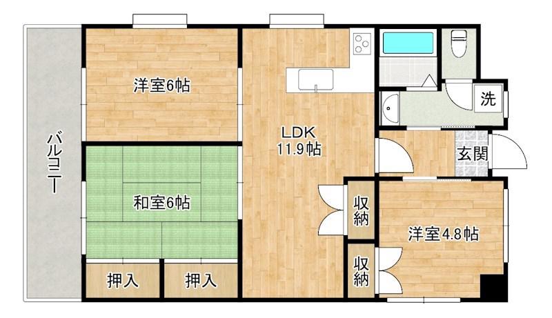 第17共立ビル(3LDK/11階)の間取り写真