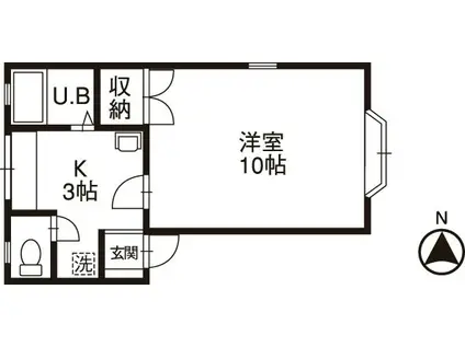 マーセルサワムラIIIA棟(1K/2階)の間取り写真