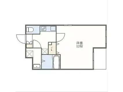 LIBERT III(1K/2階)の間取り写真