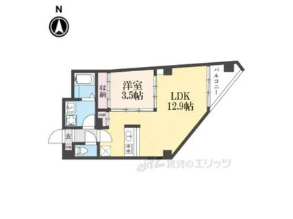 グレースビーコン大宮(1LDK/3階)の間取り写真