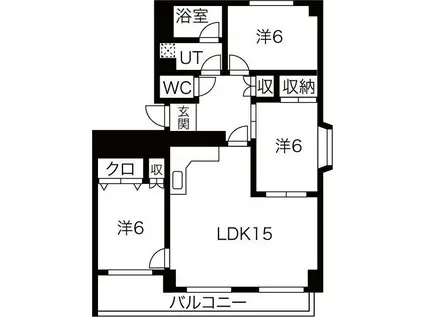南山ハイツ(3LDK/3階)の間取り写真