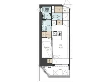 ネクストステージ神戸元町(1DK/5階)の間取り写真