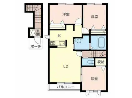 クラヴィエ花水木II(3LDK/2階)の間取り写真