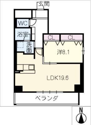 VIVANT(1LDK/3階)の間取り写真