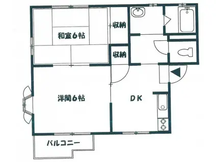 桜ハイツ(2DK/2階)の間取り写真