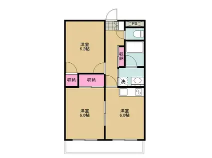 デスパシオ(2DK/3階)の間取り写真