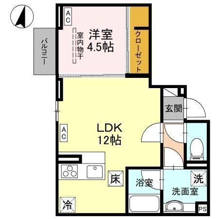 D-SERENO志木柏町(1LDK/1階)の間取り写真
