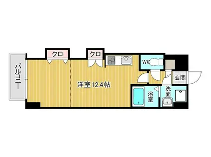 ベーシックビル(ワンルーム/3階)の間取り写真