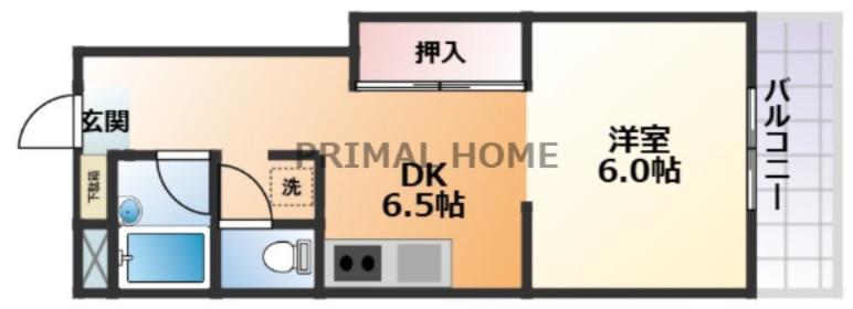 持丸ハイツ(1DK/2階)の間取り写真